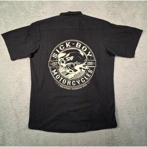 Sick Boy Motorcycles Shirt Mens L Black Tactical Biker Core Mechanics Back Hit